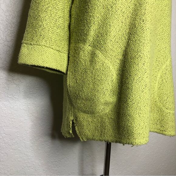Soft Surroundings neon yellow lime green hooded knit tunic top size Small - Picture 3 of 15